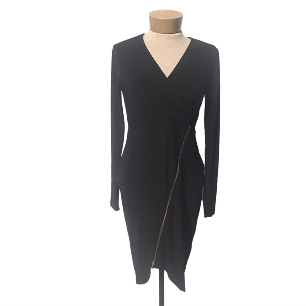 Beyond By Ashley Graham Zip Up Little Black Dress
